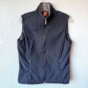 Lucy activewear embroidered vest with zipper front pockets